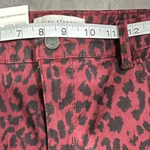 social standard by sanctuary womens skinny jeans size 10 leopard print maroon - Picture 4 of 5